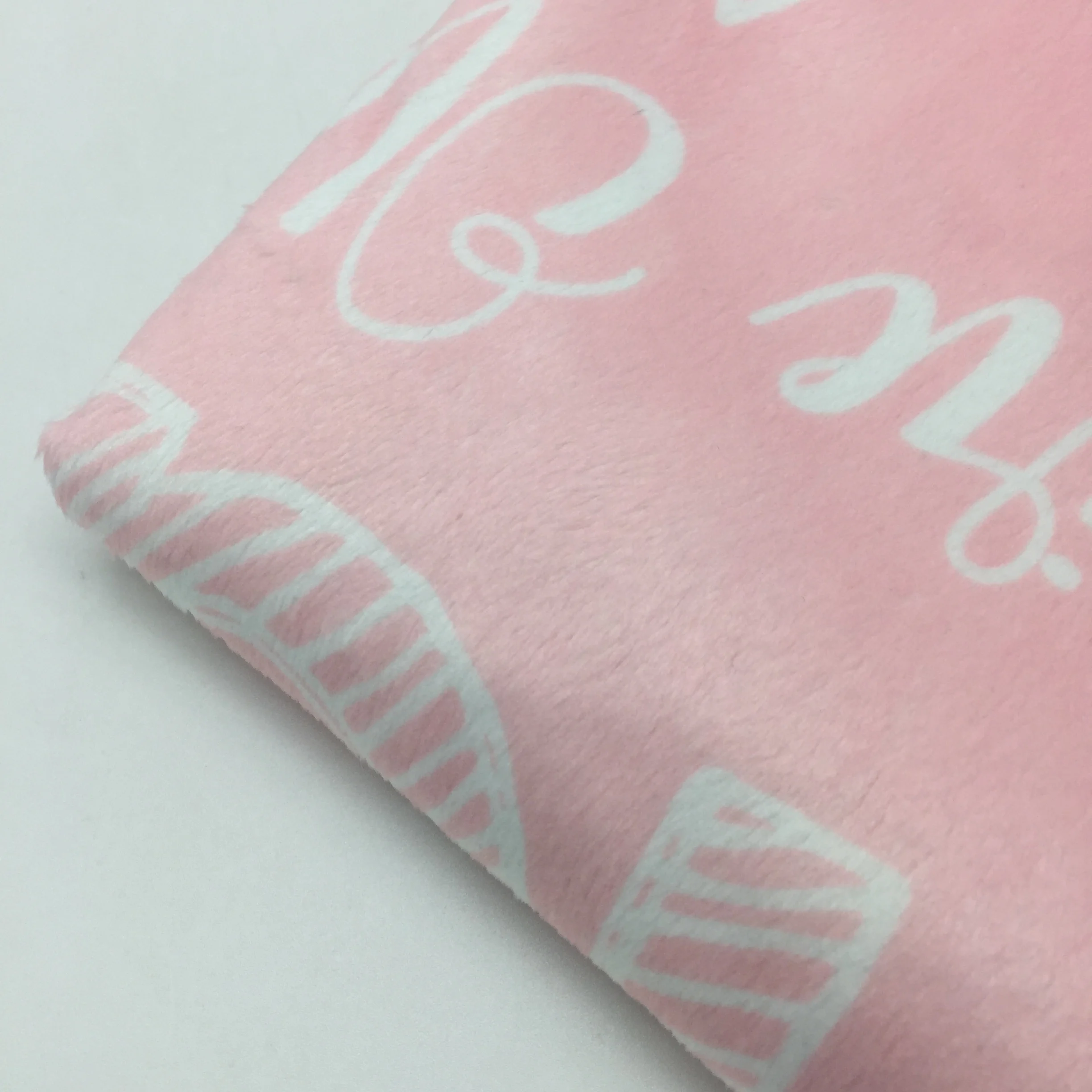 Custom Digital Printing 100 Polyester Plush Minky Fabric Wholesale For Baby Blanket