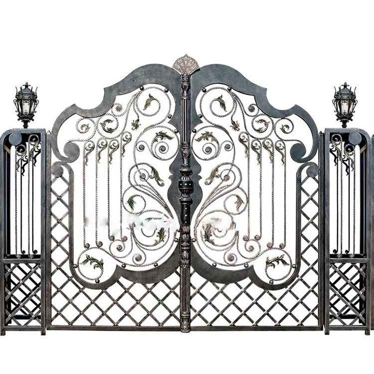 New Simple Beautiful Wrought Iron Swing Gate Designs for Villas $500 Cash Coupon Included