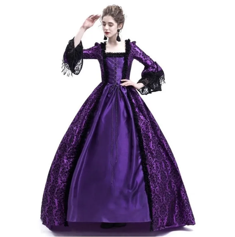 Ecowalson Ball Gown Square Collar Lace 