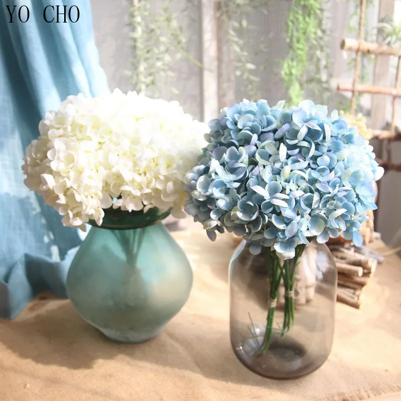 5 Heads Artificial Hydrangea Wedding Party Home Flowers Centerpiece US Ship 