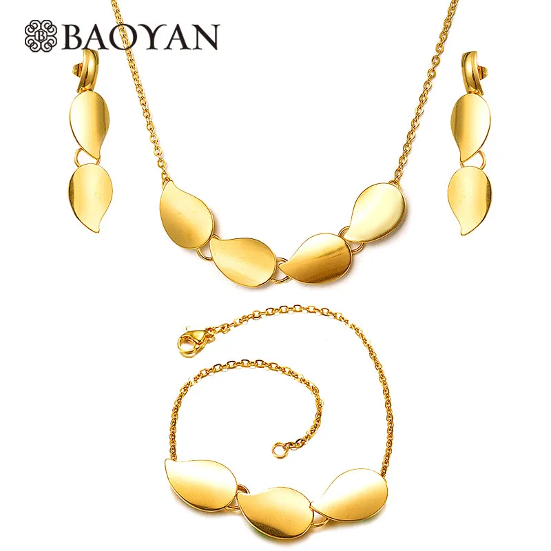 Juego Collar,Brazalete Y Aretes De Gotas Agua Especial En Dorado Acero  Inoxidable Para Mujeres - Buy Juego Collar Brazalete Y Aretes Product on  Alibaba.com