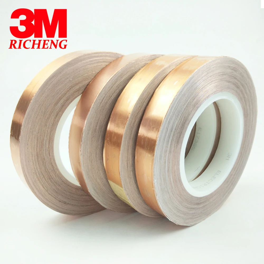 3M 1181 Shielding Foil Tape,1 In x 6 Yd.,Copper 