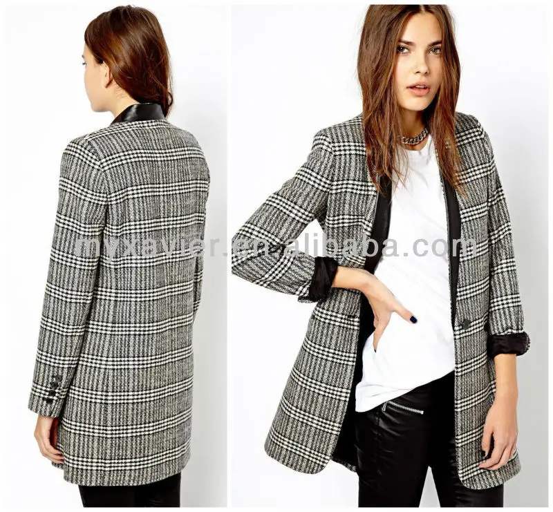 Checked Oversized Blazer For Women M8032 Buy Blazer For Women Checked Blazer Checked Oversized Blazer Product On Alibaba Com