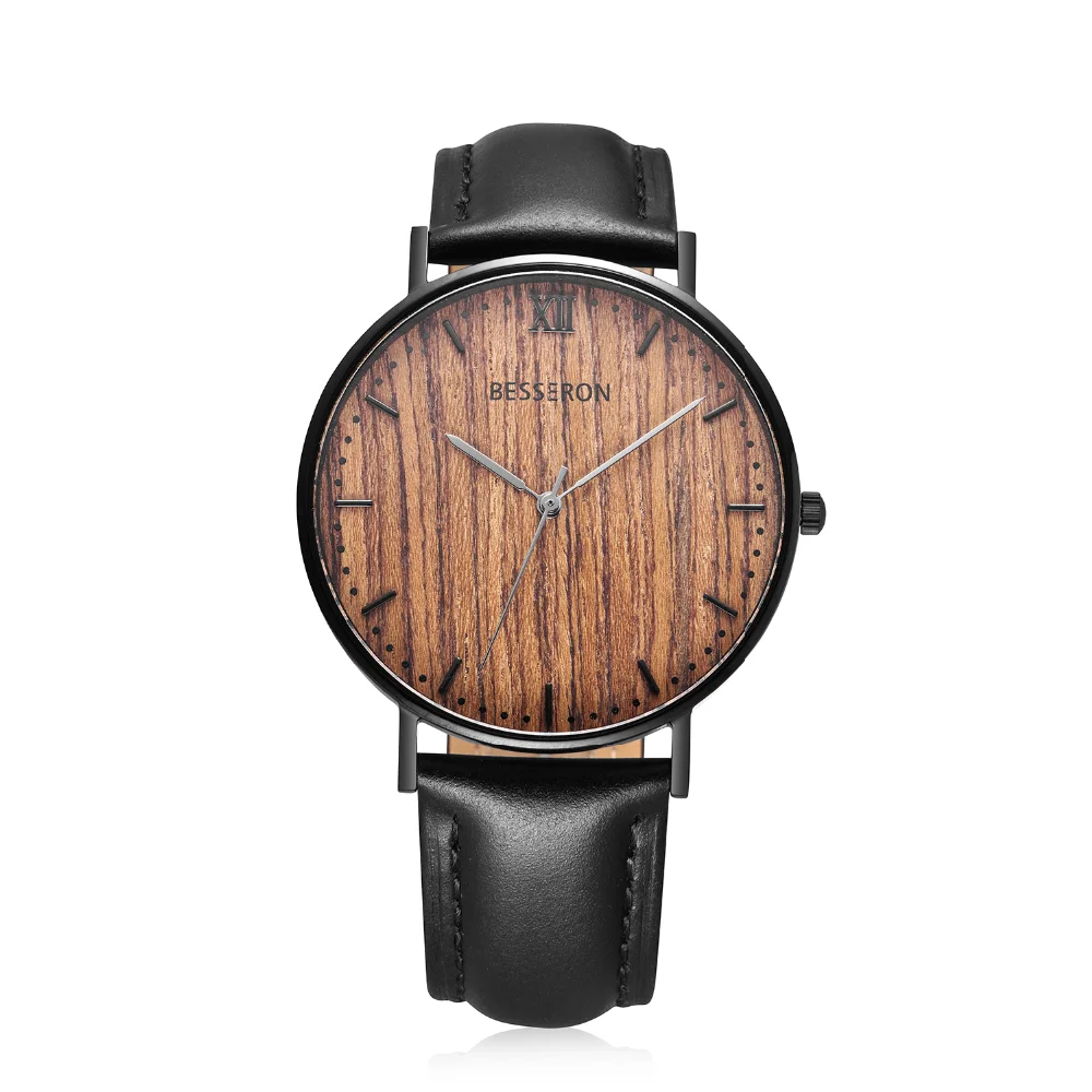 Japan movt stainless steel wood dial watch wooden style timepiece supporter watches