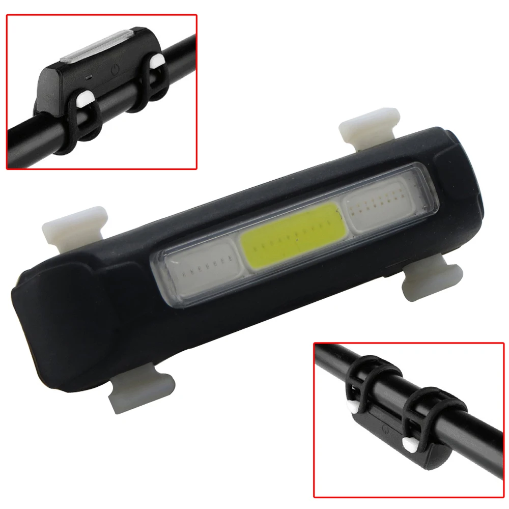 3 Color Red Warning Yellow Fog LED Waterproof Clip Bike Top Tube Flood Light for Night 500LM
