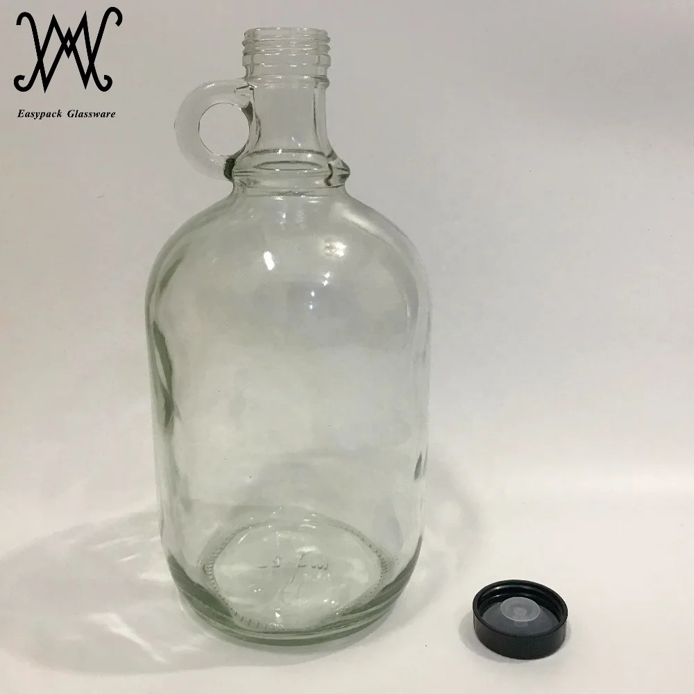Half Gallon Clear Glass Kombucha Growler Jugs Polycone Phenolic Lids 2pack Great for sale online 