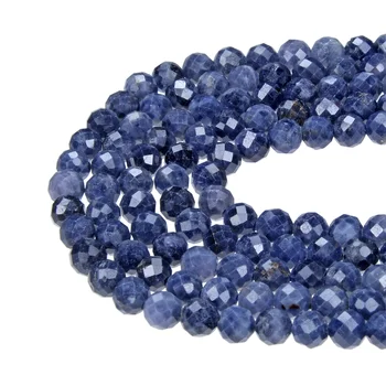 Natural Sapphire Faceted Round Strand Gemstone Loose Beads semi precious stone beads