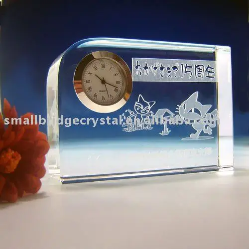 wedding favor crystal clock