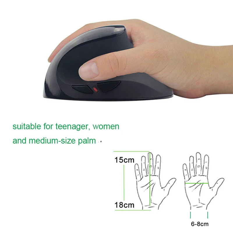 Эргономичная Вертикальная USB-мышь с регулируемой чувствительностью 600/1000/1600 DPI, выносливость прокрутки, встроенная аккумуляторная батарея