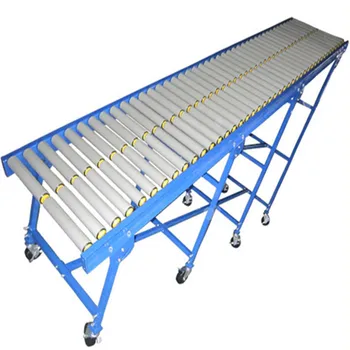 Gravity slope double pvc roller conveyor for unloading truck/container ...