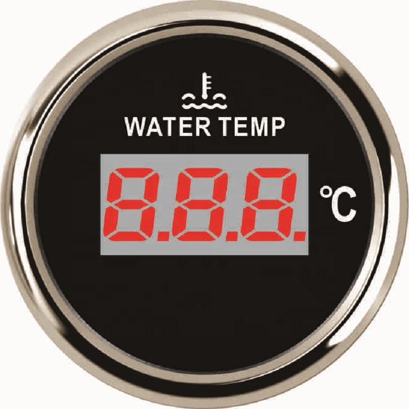 Приятная на ощупь 52 мм Цифровой Датчик температуры воды 40-120 градусов с Индивидуальные подсветкой 12V 24V