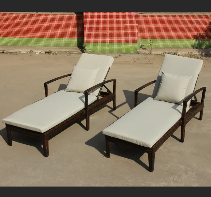 black brown rattan sun lounger