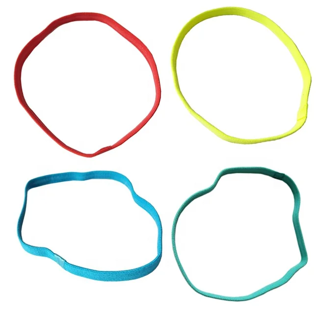 Оптовая продажа, ярких цветов, Нескользящие аксессуары для волос для бега и футбола, резинки для волос для йоги, эластичная простая повязка на голову