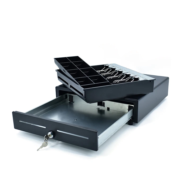 Metal POS Cash Drawer; Cash Register Drawer; Money Drawer; Cash Box; 4B/5B/8C; Rj11, 12v; 410(W) X 420(D) X 100(H) mm