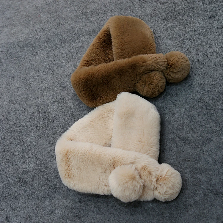 
Оптовая продажа, женский зимний шейный платок с помпоном из искусственного меха, теплые шарфы 