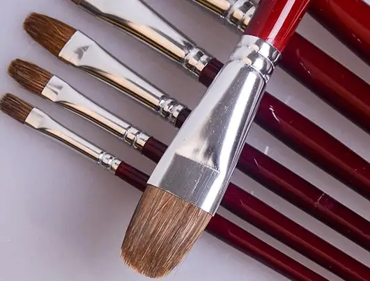 
 Цена по прейскуранту завода-изготовителя 6 шт. колонковая кисть художника филберт кисть комплект красной ручкой для масла и акриловой живописи  