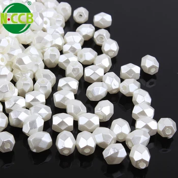 Multi-facets white high end costume jewelry plastic pearl beads