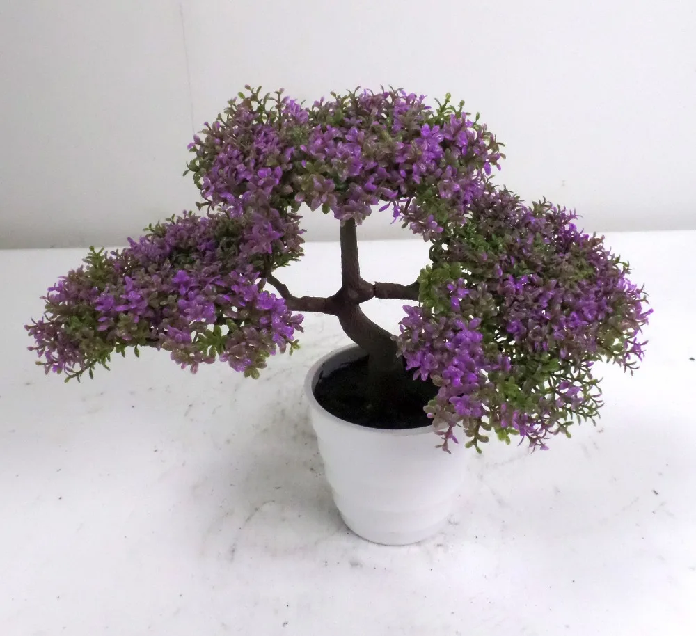 high quality low cost artificial podocarpus bonsai tree for table decoration