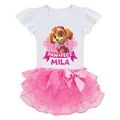 Summer 2 7years Girls Dress paw Doggie Lace Princess Dress Doggy Cartoon Party Role play Costume