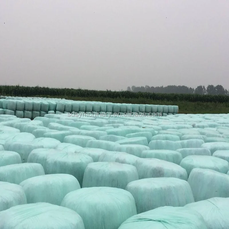 Plastic green wrap hay bale silage film corn grass bale silage bale wrap film