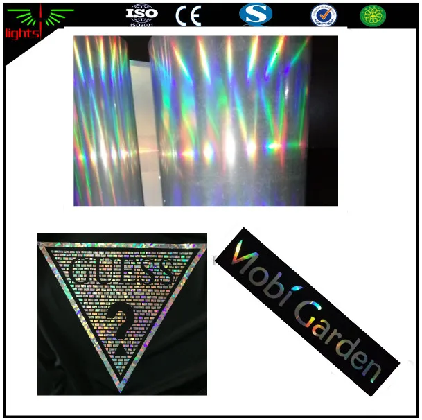 High Light Elasticity TPU / PU Hot Melt Adhesive Reflective rainbow logo Colorful Radium Label Laminated Sheets for Clothes
