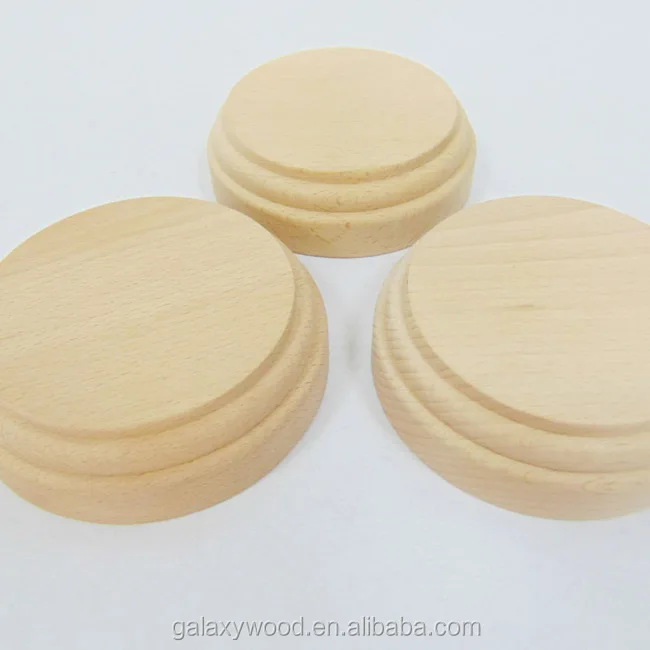 Various Size Natural Round Shape Beech Wood Wooden Trophy Base for Craft