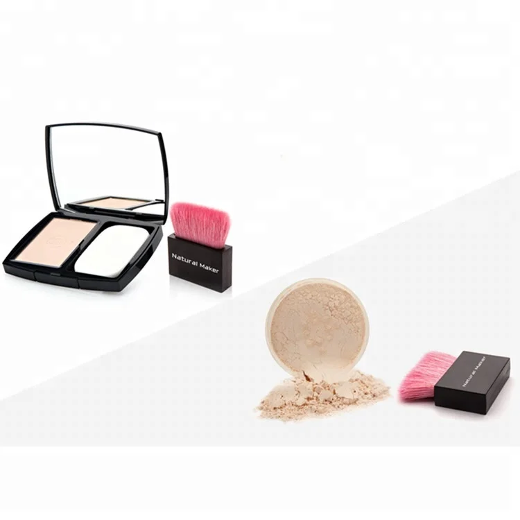 Оптовая продажа, Набор Натуральных кистей Кабуки для макияжа, портативная кисть для пудры, кисть для румян