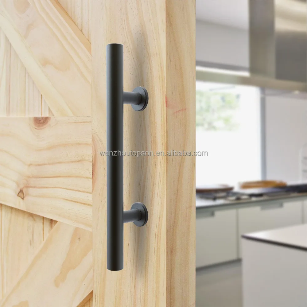 Black Stainless Steel Sliding Barn Door Handle Wood Door Flush Pull ...