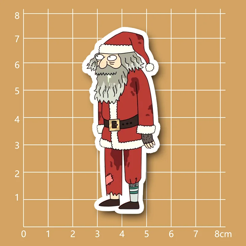 rick and morty Anatomy Park Santa Claus Tramp waterproof PVC sticker for Fixed Gear Car Suitcase
