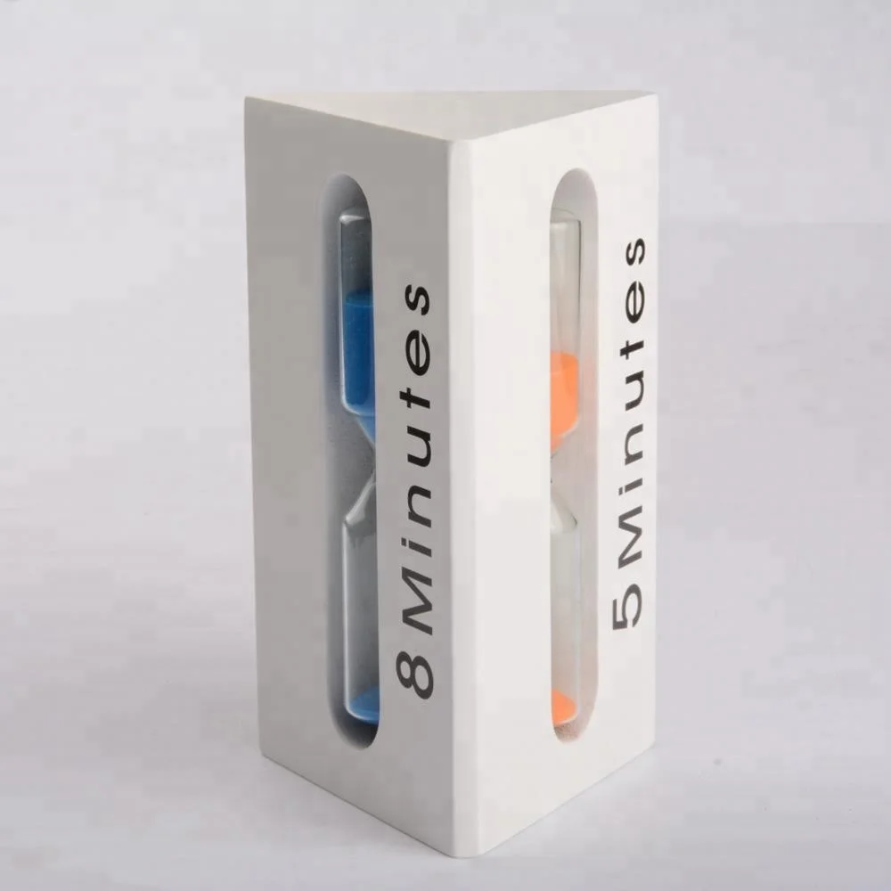 Triangular Prism Wooden Senssore Liquide Sand Timer 3 in 1 Hourglass 3 Sides 3/5/8/60 Minutes Hourglass