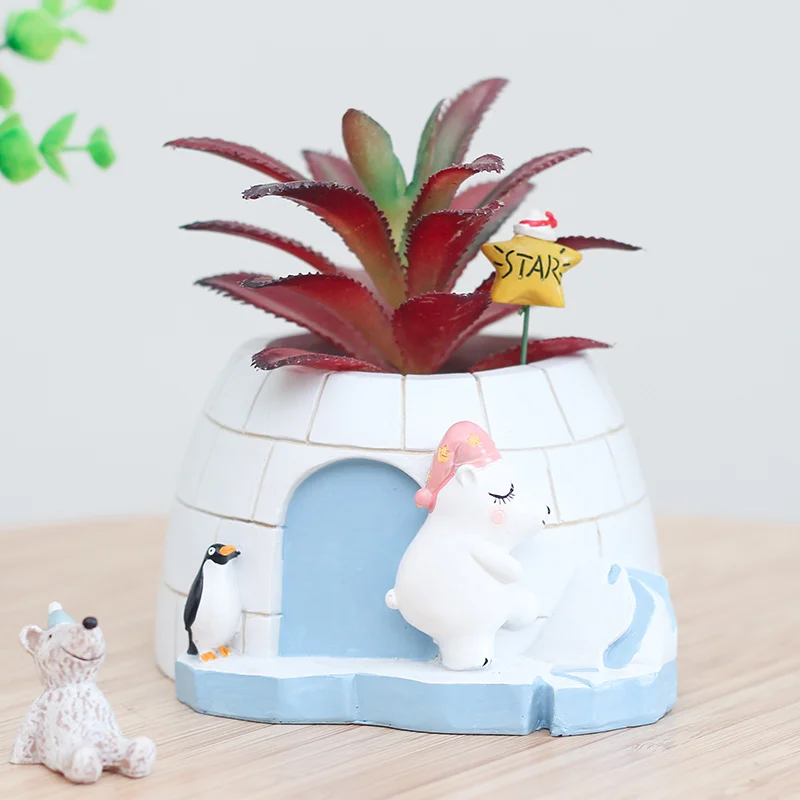 Лидер продаж цветочный горшок Roogo из смолы с милыми мультяшными