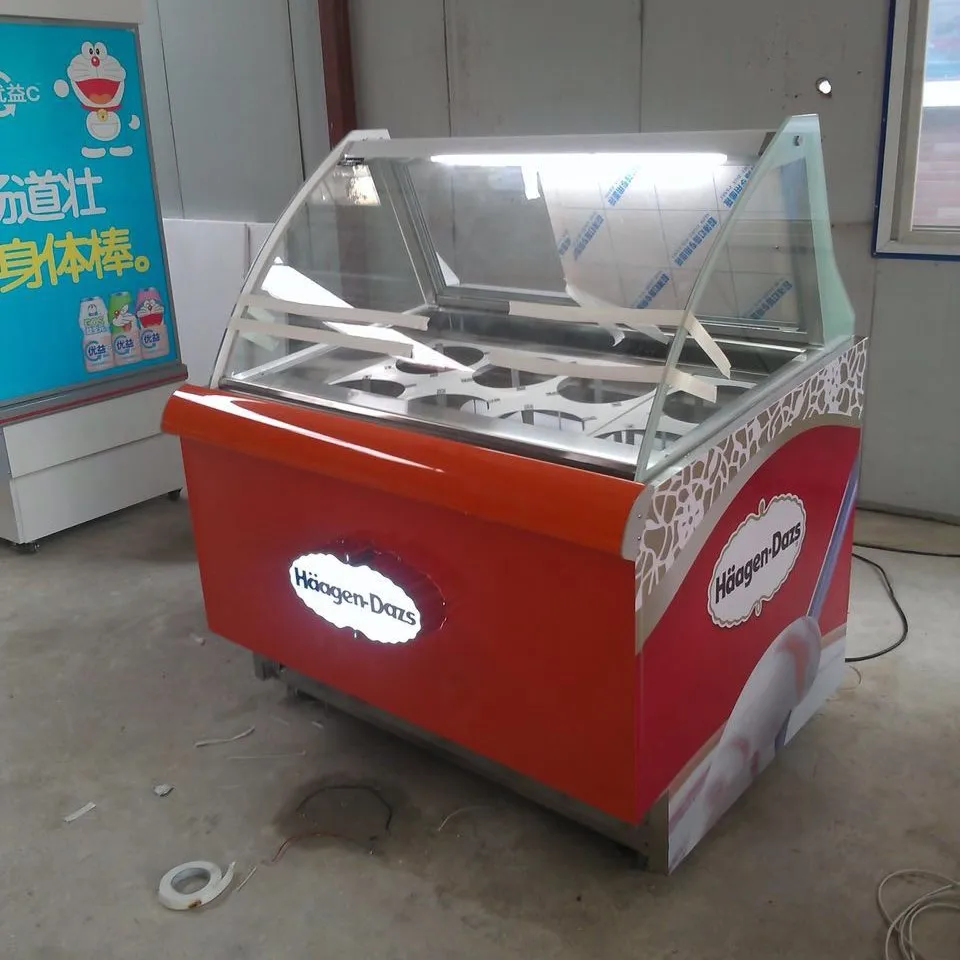 Коммерческий холодильник Haagen Dazs Морозильный шкаф для мороженого с дисплеем