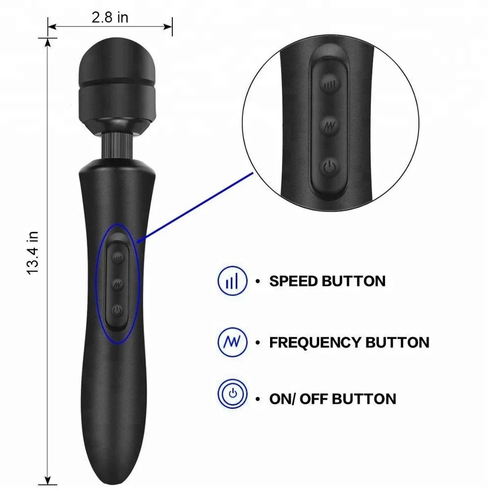Wireless Wand Massager Personal Massager Rechargeable, 20x Multi-Speed Vibration Black (Hot Selling Item) Wireless Wand Massager Personal Massager Rechargeable, 20x Multi-Speed Vibration Black (Hot Selling Item)