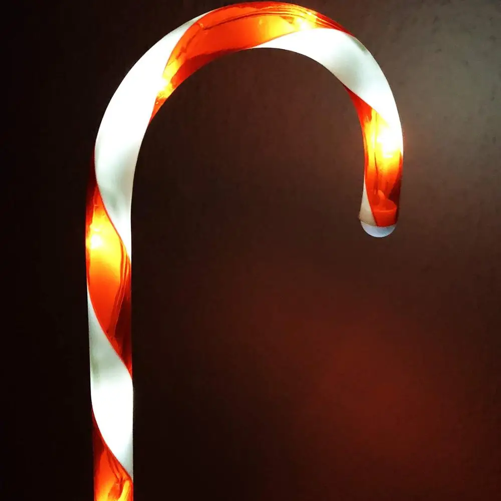 Пластиковые узором карамельной трости напольный производство Garden Stake светильник на солнечной