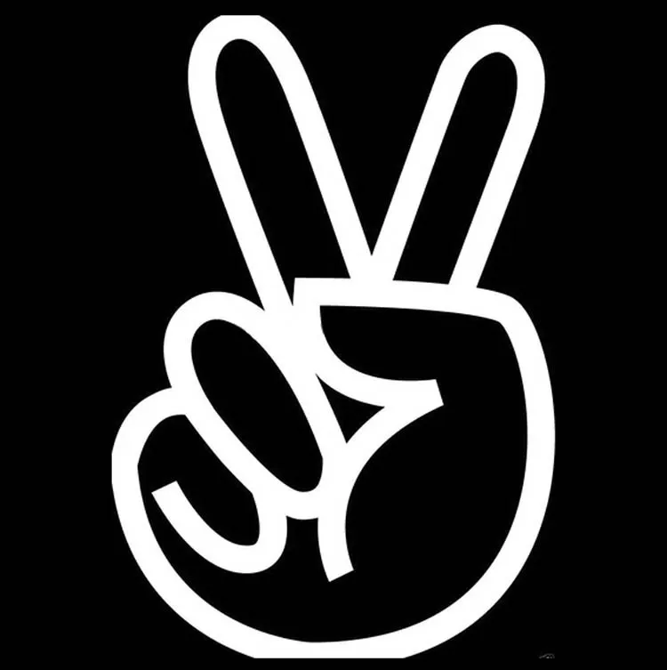 8.5*12.5CM PEACE SIGN Car Sticker Decal Reflective