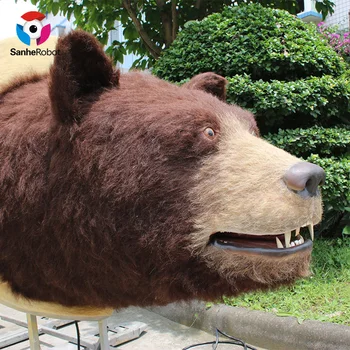 Outdoor Playground Equipment Realistic Animatronic Animal Bear head Model