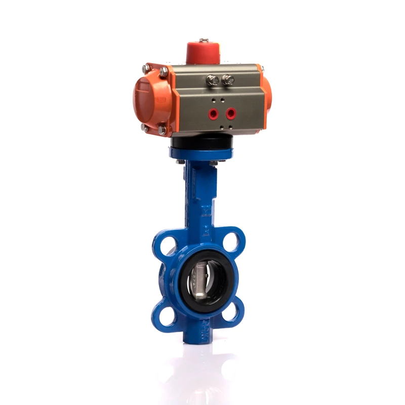Low Price DN50 Wafer Connection 10 Inch Stainless Steel Pneumatic butterfly Valve