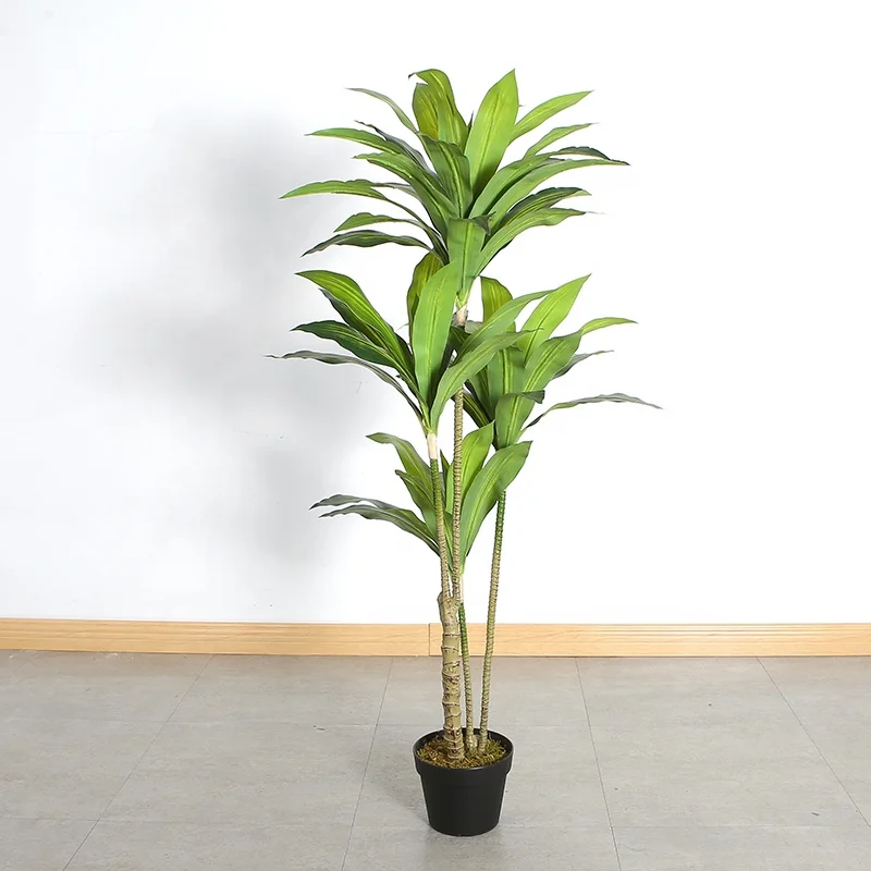125cm Artificial Dragon Tree Bonsai Tropical Rainforest Style Plant Hotel Restaurant Home Decoration Potted Plants