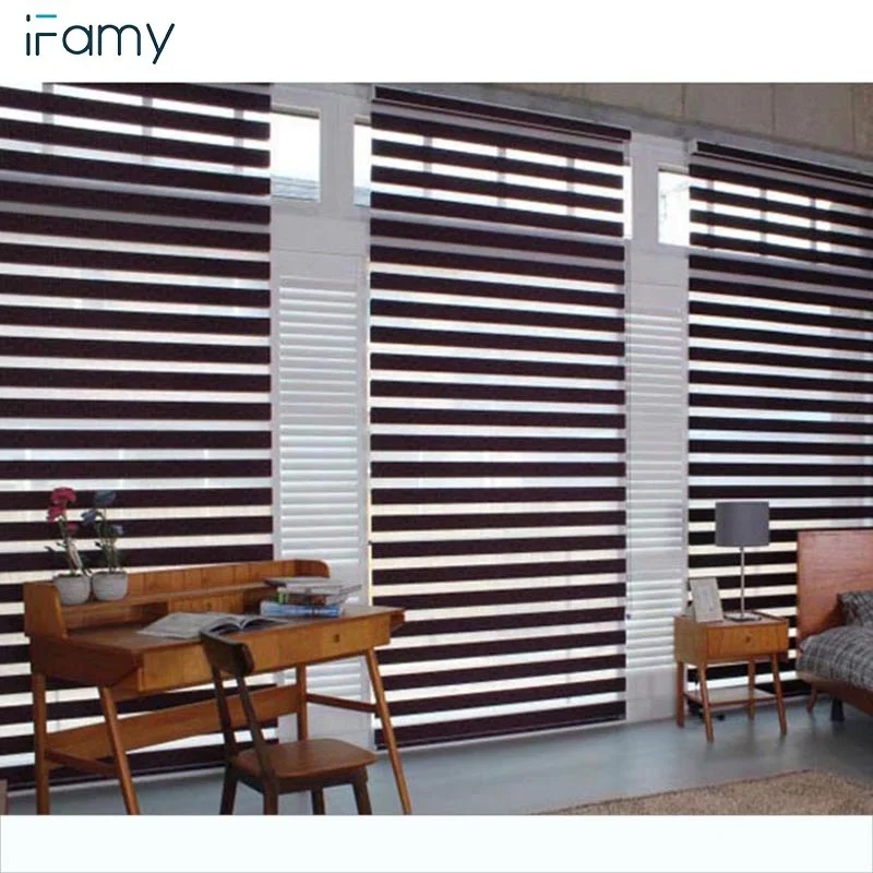 Indoor Windows Sheer zebra blind polyester fabric shades For Hotel