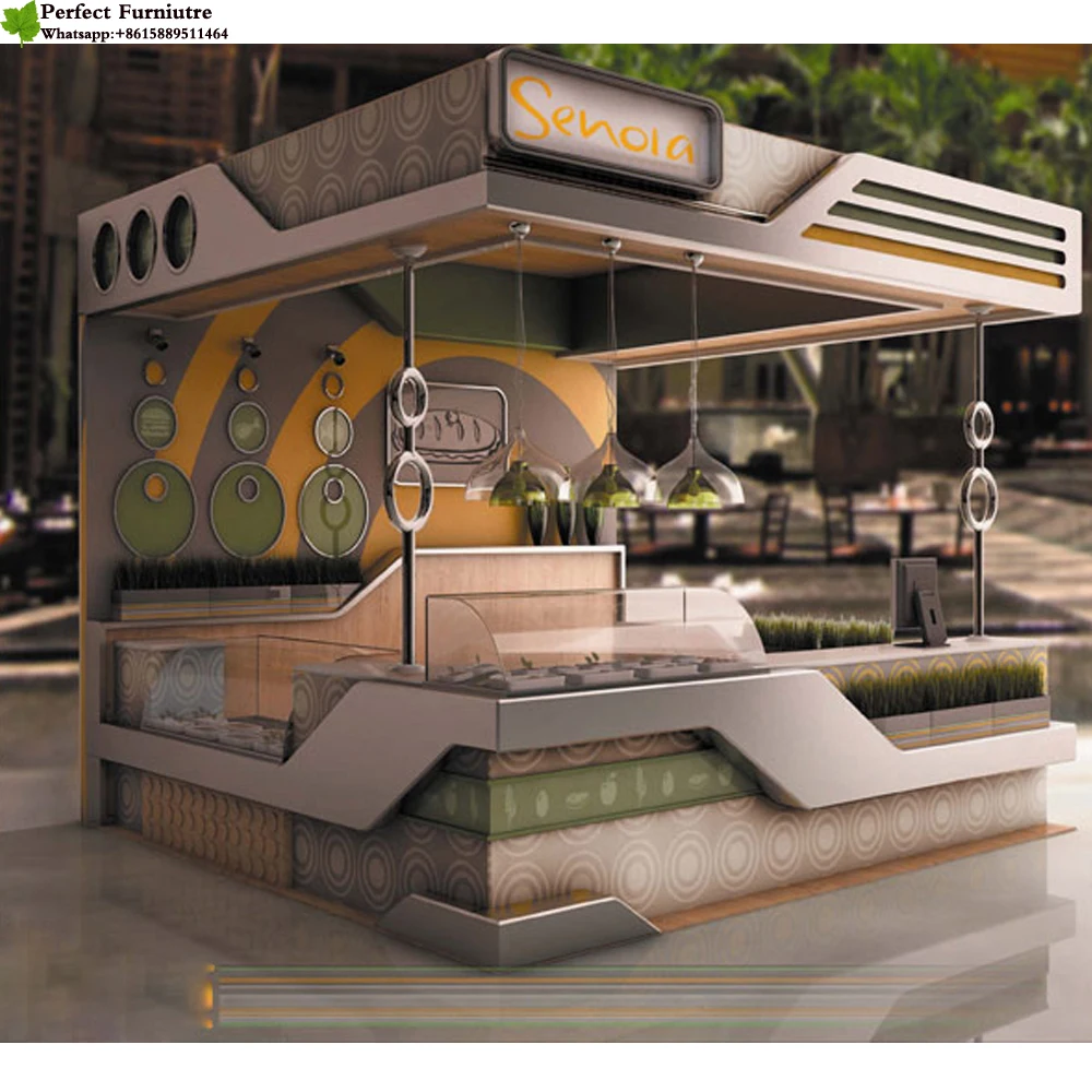Customized Mall Bubble Tea Kiosk Franchise Design Ideas Juice Bar Kiosk Manufacturer
