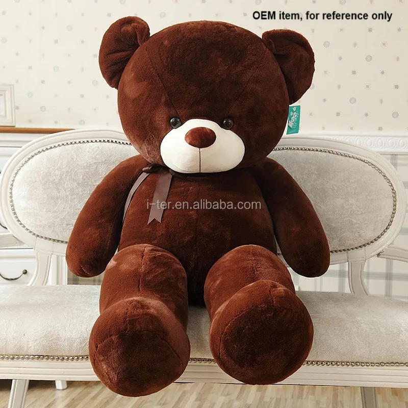 Giant brown color soft toys stuffed teddy bear plush skin