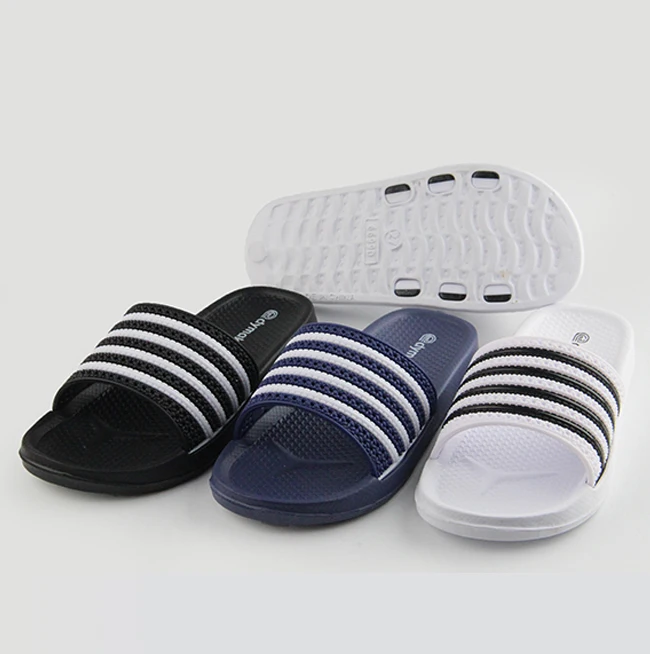 black and white striped slippers