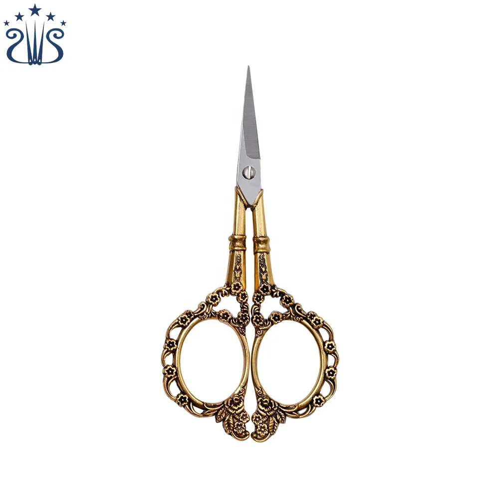 European Style Sewing Scissors - Vintage Plum Design, Stainless Steel, 22.5cm For Embroidery & Beauty Trimming - View #6