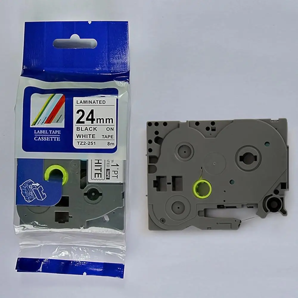 Brother TZE-251 Tz Laminated Tape Black On White 24mm - View #8