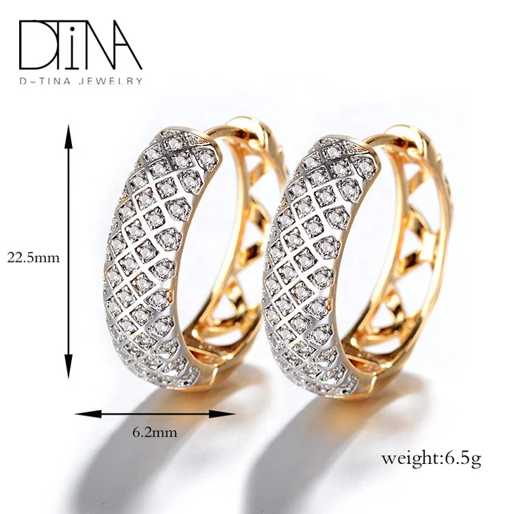 DTINA Romania Custom Gold Plated Clear Stone Earrings for Girls