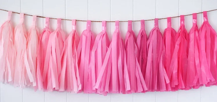 
Hot Sale Cheap Colorful Tissue Paper Tassel Garland for Party & Events Decoration 
