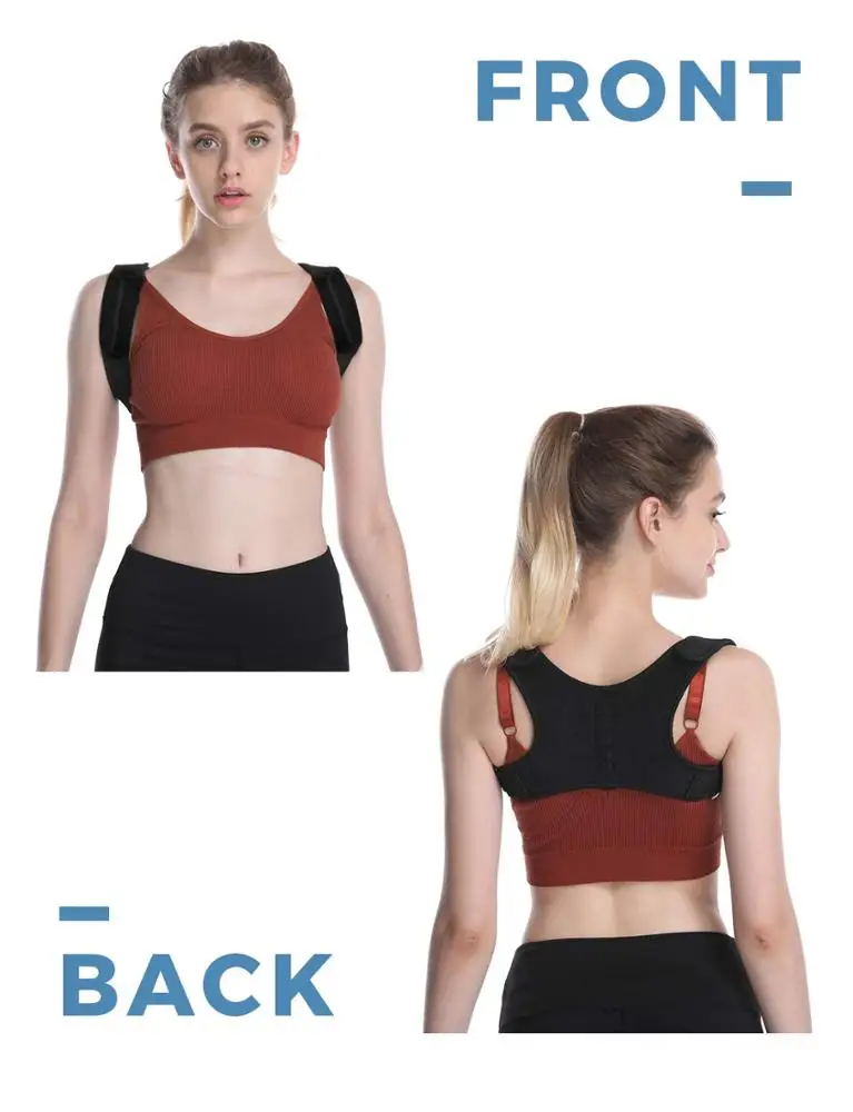 Upper Back Brace with Back Magnet Shoulder Cushion Adjustable Clavicle Kyphosis Brace Improves Posture