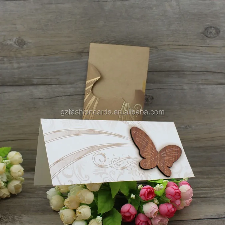 Newest Designs Most Popular Designs Unique Heart Wooden Wedding Cards