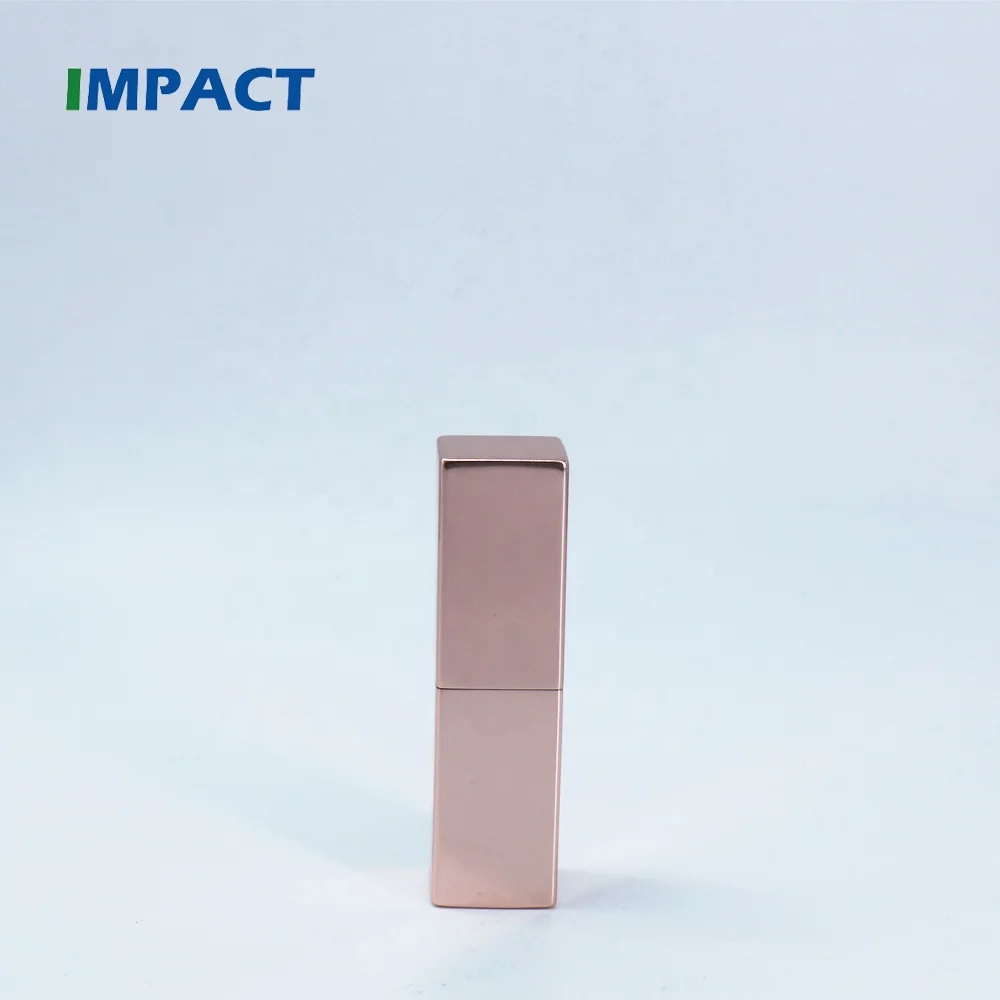 Розовый Золотой Алюминиевый магнитный Квадратный Контейнер для губной помады