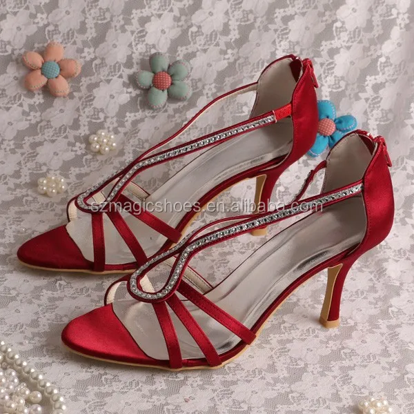 Sandalias de Color rojo vino para mujer, elegantes sandalias italianas para  mujer, zapatos para fiestas, boda africana, tacones altos, zapatos de tacón  para mujer|Zapatos de tacón de mujer| - AliExpress